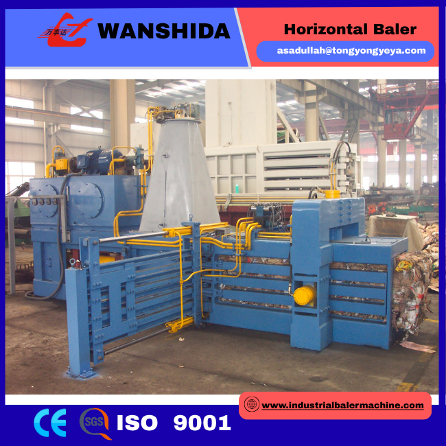 Horizontal Baler Machine For Waste Cardboard And Plastic