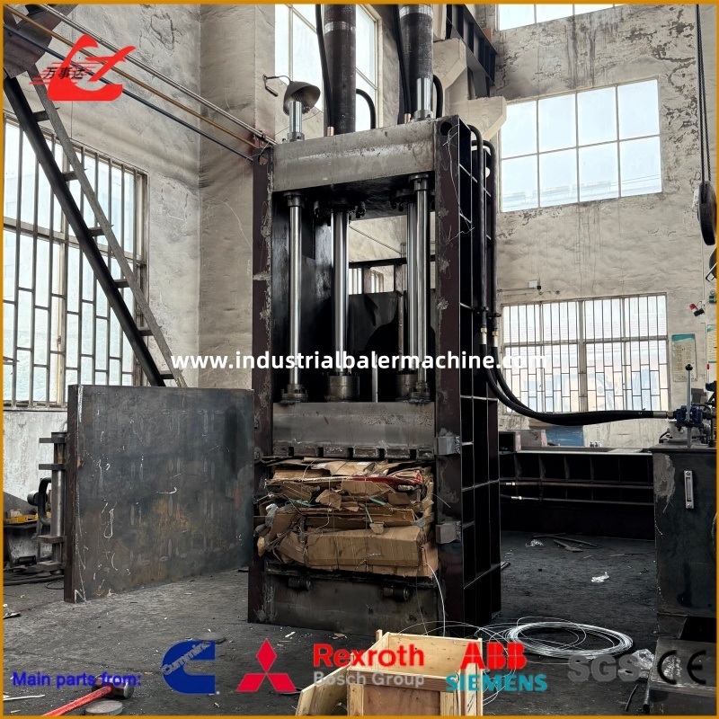 Vertical Paper Baling Machine 100ton Save Storage Space For Compressing Waste Paper